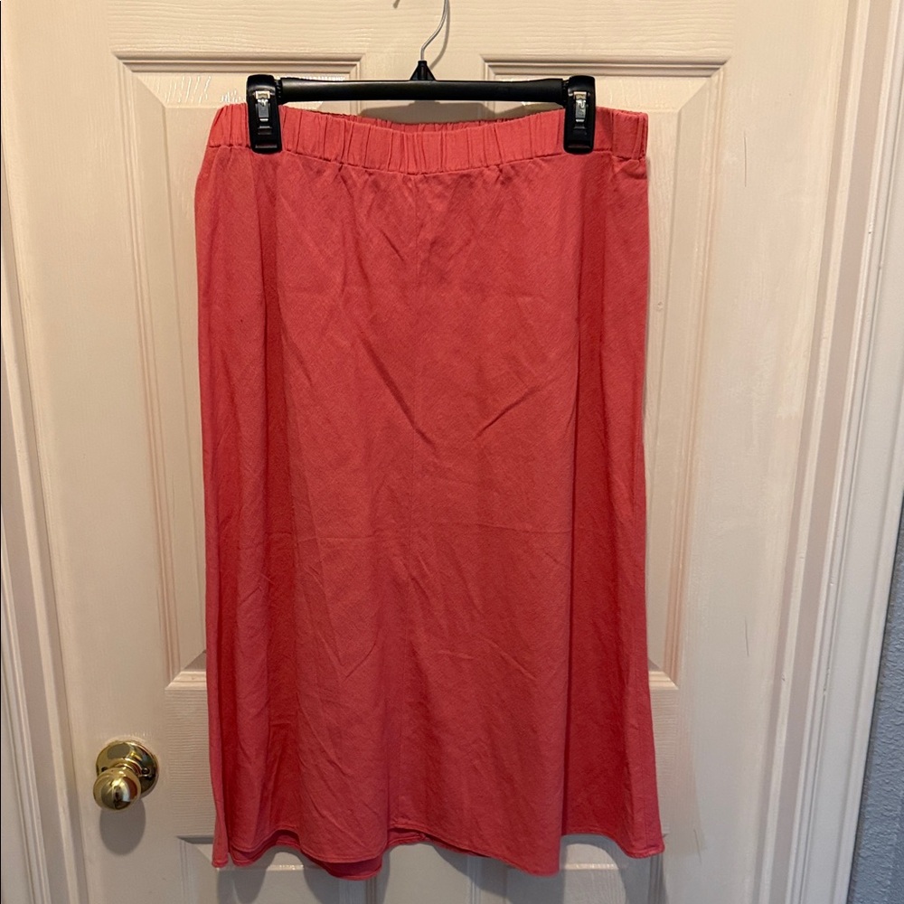 Liz Claiborne Linen/Rayon Classic  Coral A-Line Skirt size Large